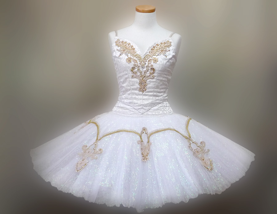 160 バレエ 衣装 ロマンチックチュチュ シンデレラ ホワイト シルバー